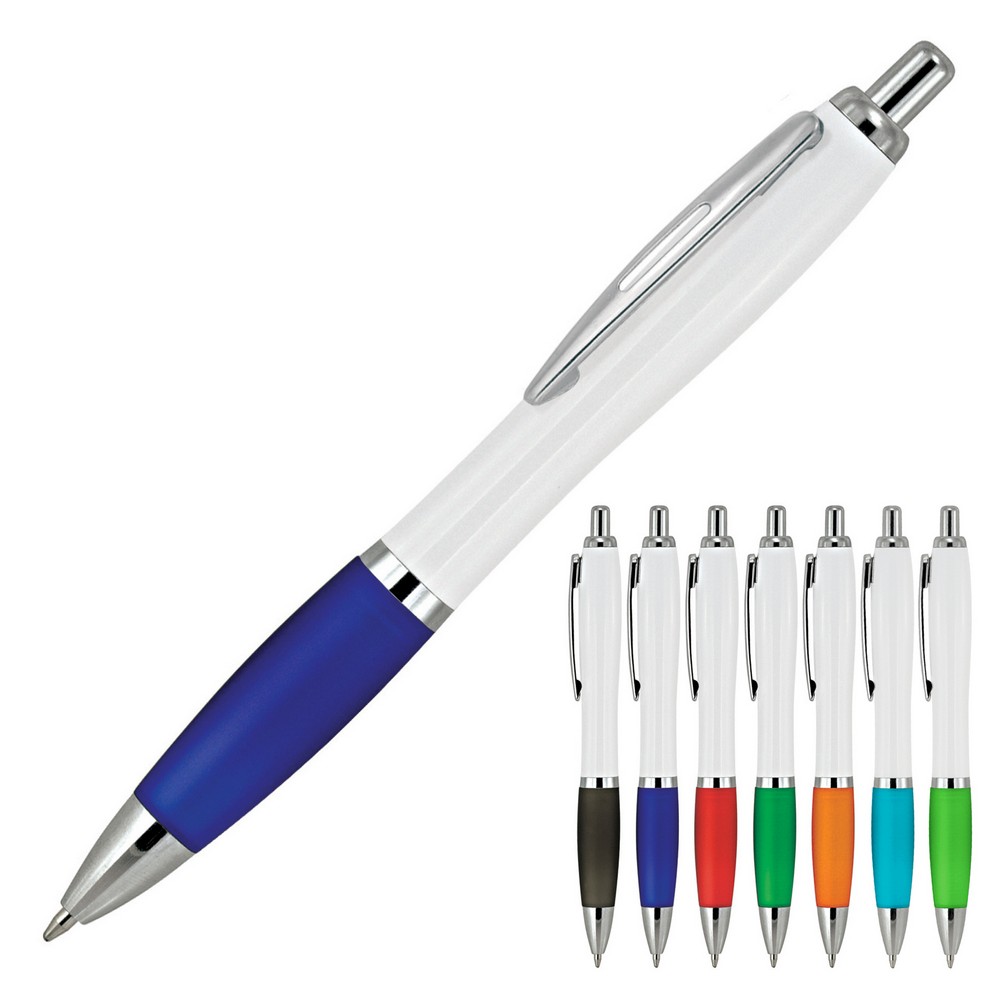 Z274 - Plastic Pen Ballpoint White Cara