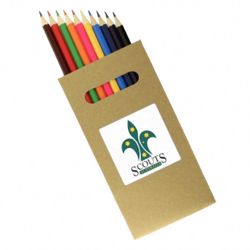 Z402 - 10 PK Natural Wood Full Size Colouring Pencil