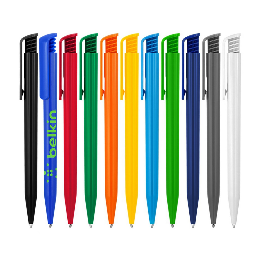 Z895 - Plastic Pen Ballpoint Gloss Colours Tia